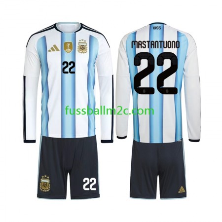 Fußballtrikots Argentinien Franco Mastantuono 22 Kinder Heim Trikotsatz WM 2026 Langarm Fußballtrikots Argentinien Franco Mastantuono 22 Kinder Heim Trikotsatz WM 2026 Langarm